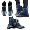 Galaxy Space Earth Print Men Women Leather Boots-grizzshop