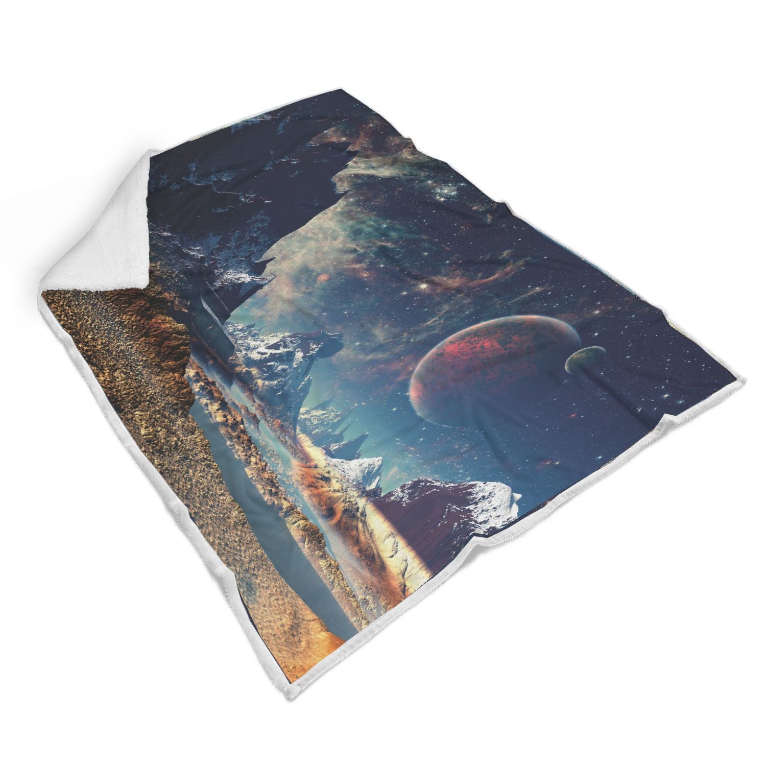 Galaxy Space Earth Print Throw Blanket-grizzshop