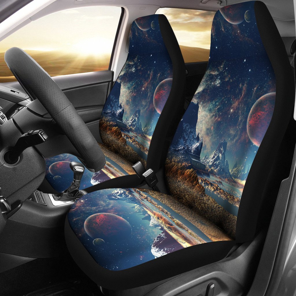 Galaxy Space Earth Print Universal Fit Car Seat Cover-grizzshop