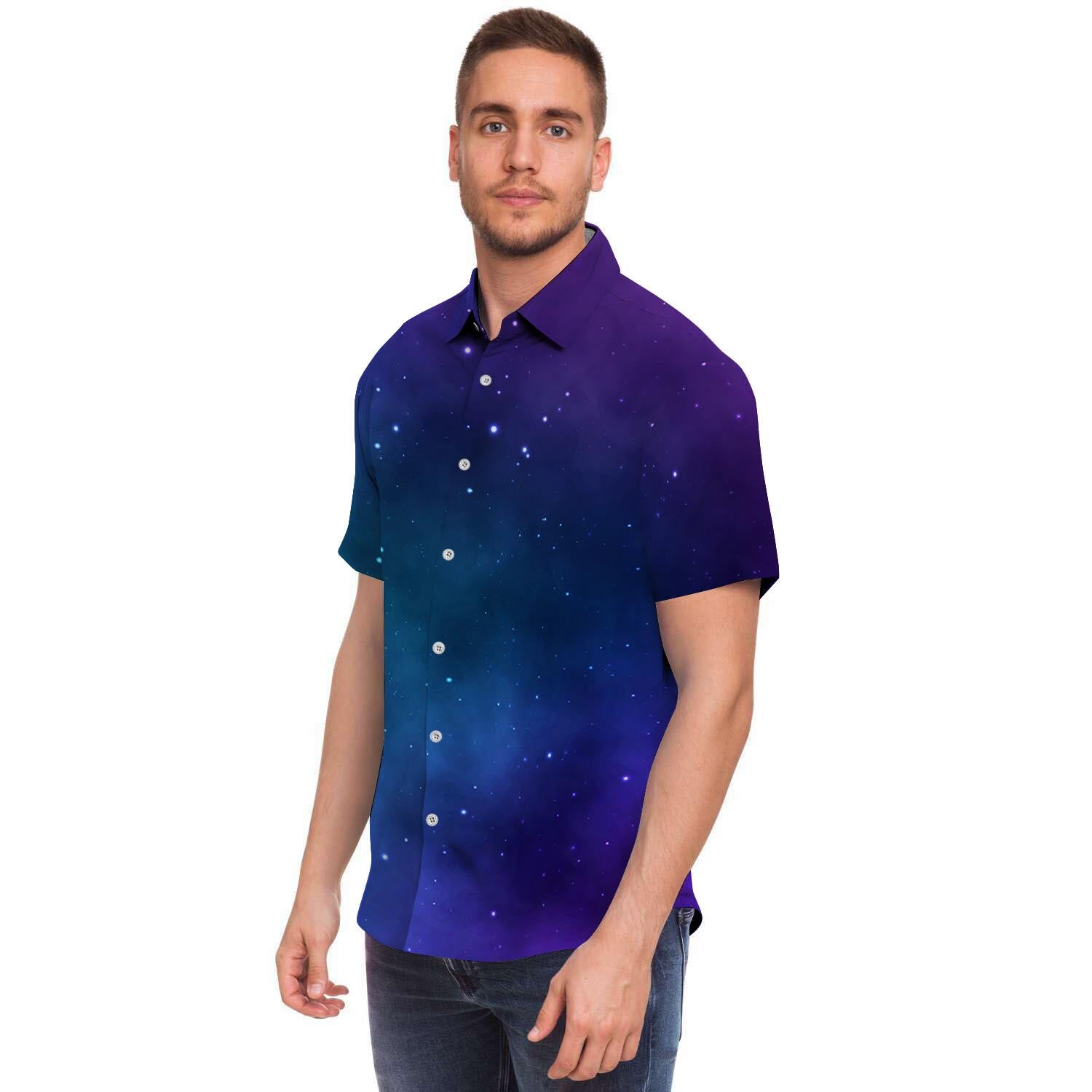 Galaxy Space Men's Short Sleeve Shirt-grizzshop