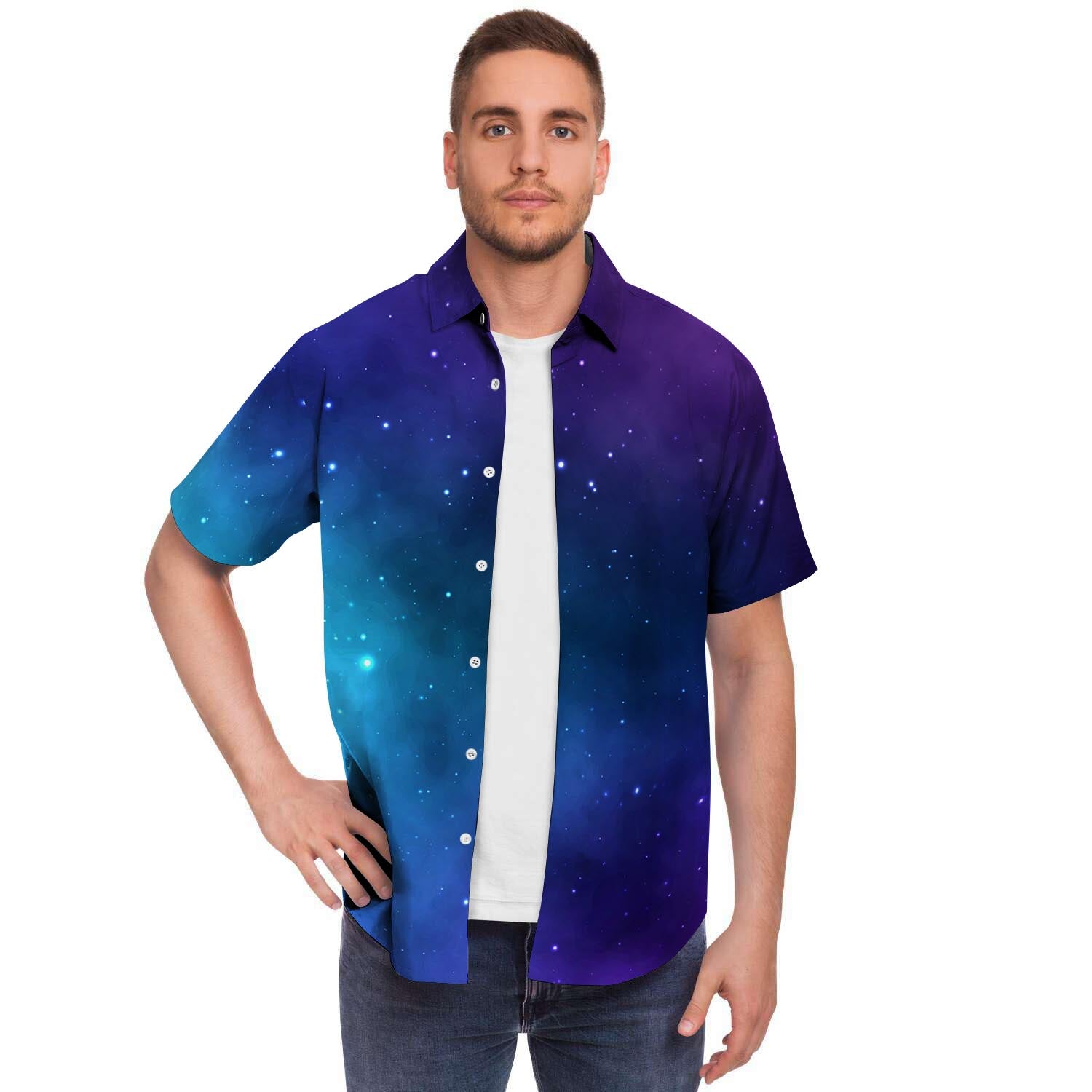 Galaxy Space Men's Short Sleeve Shirt-grizzshop