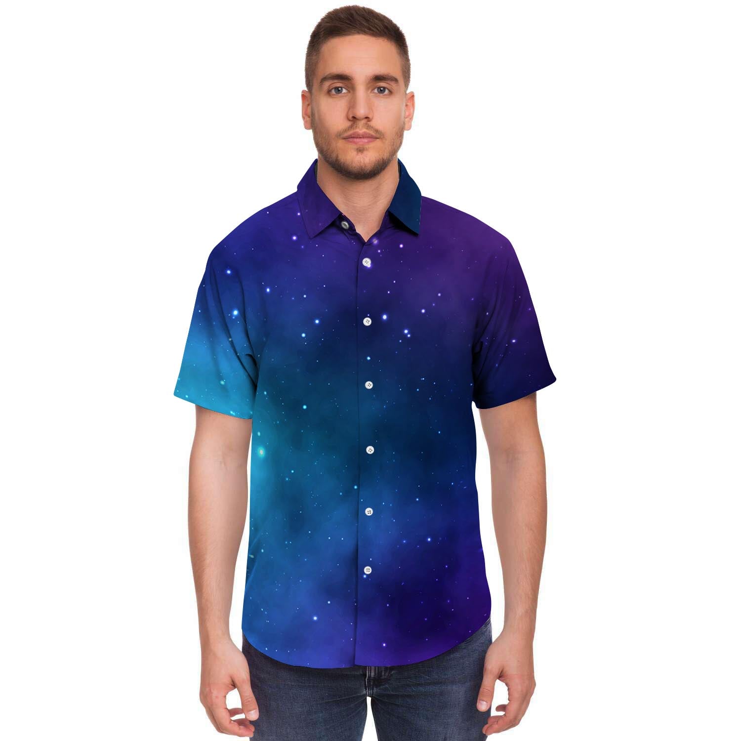 Galaxy Space Men's Short Sleeve Shirt-grizzshop