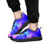 Galaxy Space Purple Bursting Print Black Sneaker-grizzshop