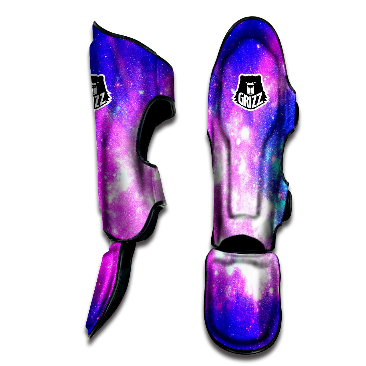 Galaxy Space Purple Bursting Print Muay Thai Shin Guards-grizzshop