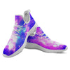 Galaxy Space Purple Bursting Print White Athletic Shoes-grizzshop