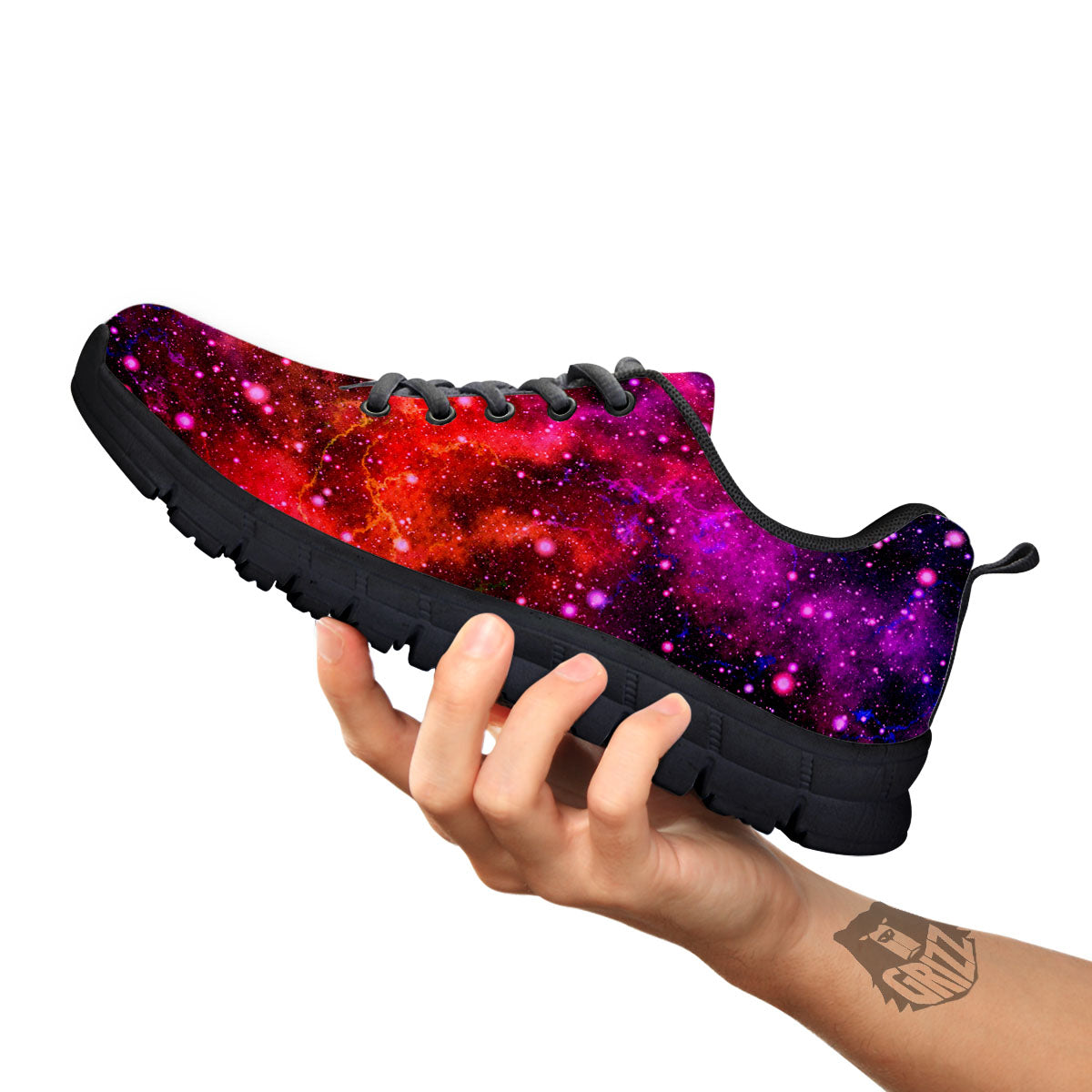 Galaxy Space Purple Dark Print Black Sneaker-grizzshop