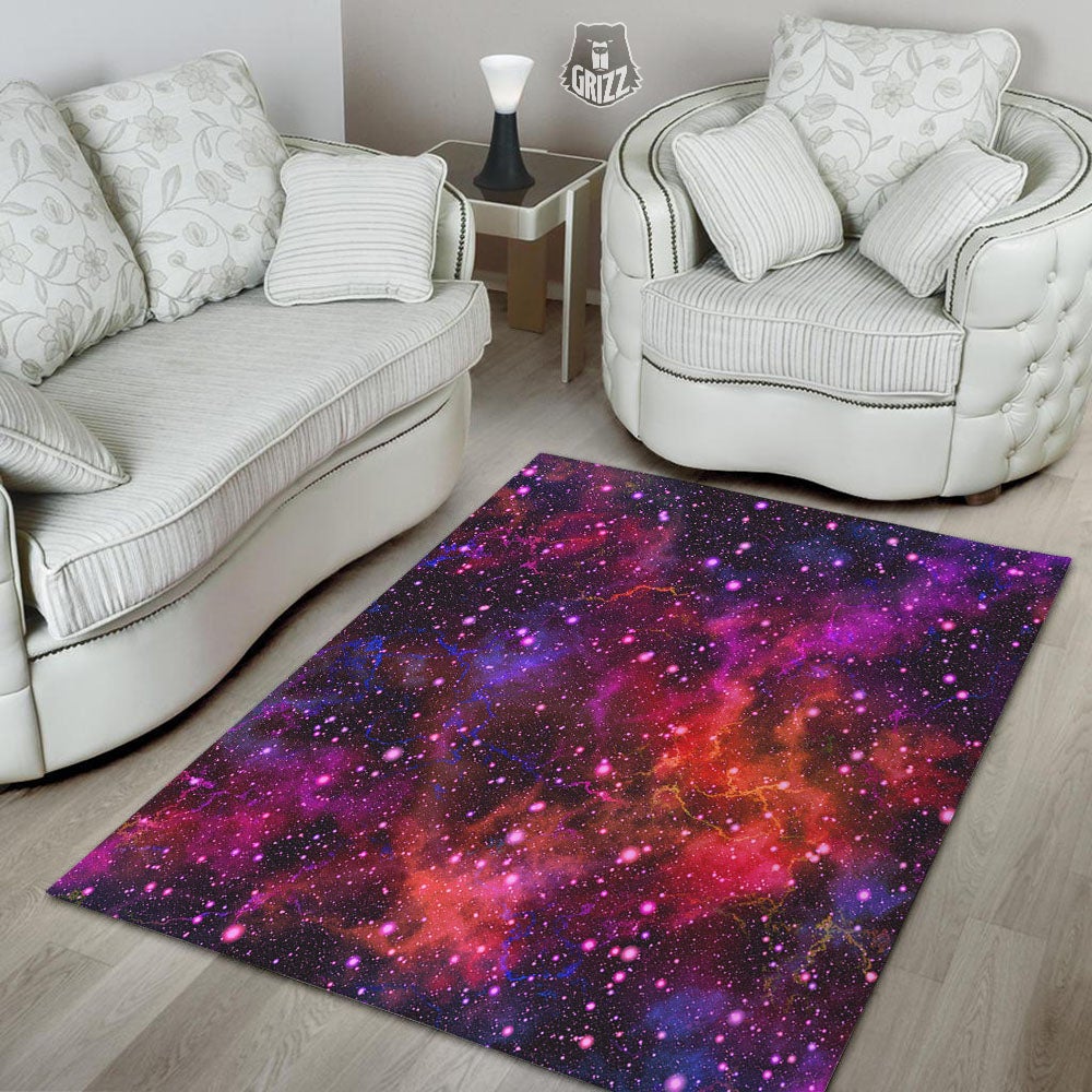 Galaxy Space Purple Dark Print Floor Mat-grizzshop