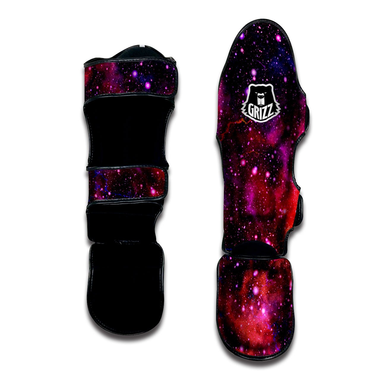 Galaxy Space Purple Dark Print Muay Thai Shin Guards-grizzshop