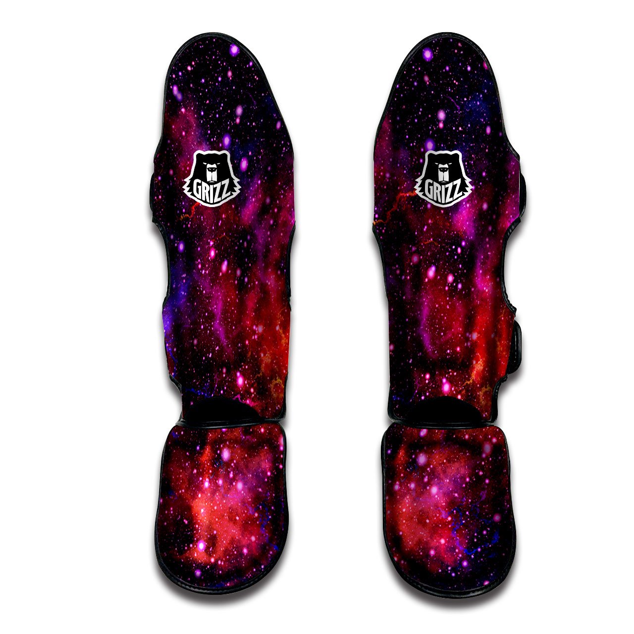 Galaxy Space Purple Dark Print Muay Thai Shin Guards-grizzshop