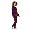 Galaxy Space Purple Dark Print Women's Pajamas-grizzshop