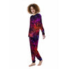 Galaxy Space Purple Dark Print Women's Pajamas-grizzshop