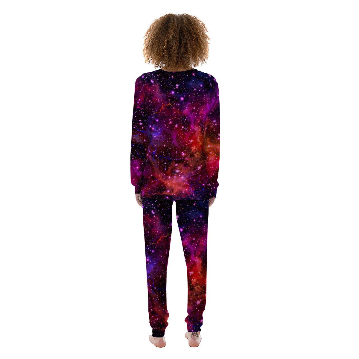 Galaxy Space Purple Dark Print Women's Pajamas-grizzshop