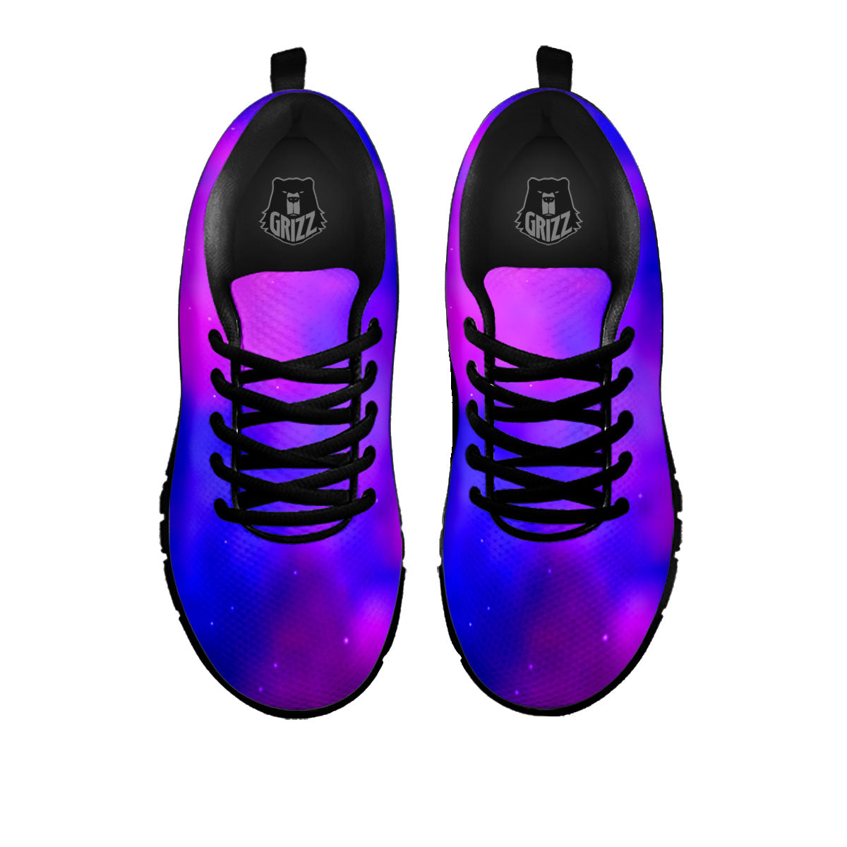 Galaxy Space Purple Nebula Cloud Print Black Sneaker-grizzshop