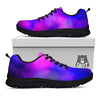 Galaxy Space Purple Nebula Cloud Print Black Sneaker-grizzshop