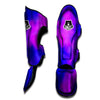 Galaxy Space Purple Nebula Cloud Print Muay Thai Shin Guards-grizzshop