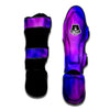 Galaxy Space Purple Nebula Cloud Print Muay Thai Shin Guards-grizzshop