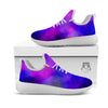 Galaxy Space Purple Nebula Cloud Print White Athletic Shoes-grizzshop