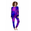 Galaxy Space Purple Nebula Cloud Print Women's Pajamas-grizzshop