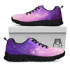 Galaxy Space Purple Stardust Cloud Print Black Sneaker-grizzshop