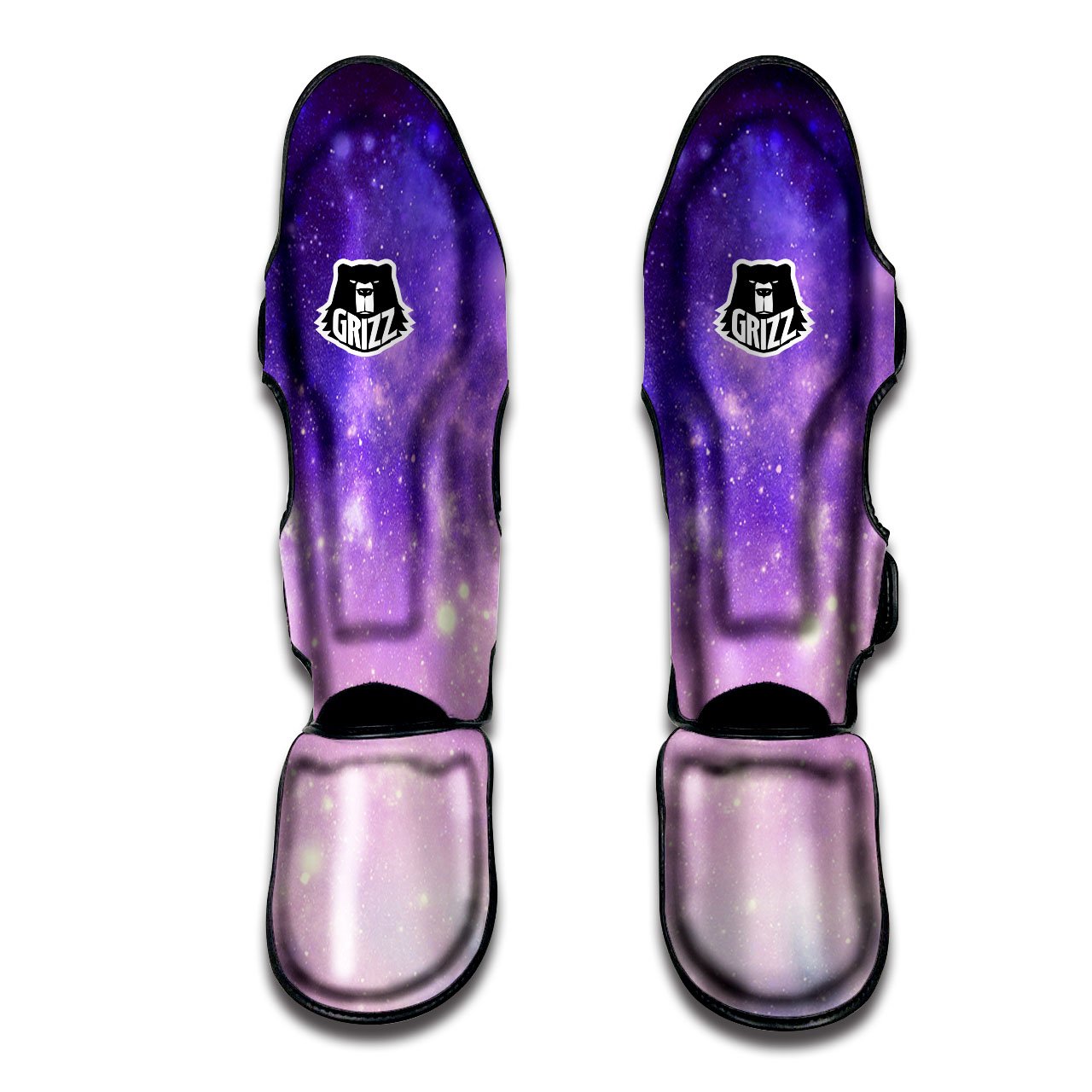 Galaxy Space Purple Stardust Cloud Print Muay Thai Shin Guards-grizzshop