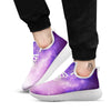 Galaxy Space Purple Stardust Cloud Print White Athletic Shoes-grizzshop