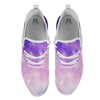 Galaxy Space Purple Stardust Cloud Print White Athletic Shoes-grizzshop