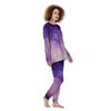 Galaxy Space Purple Stardust Cloud Print Women's Pajamas-grizzshop