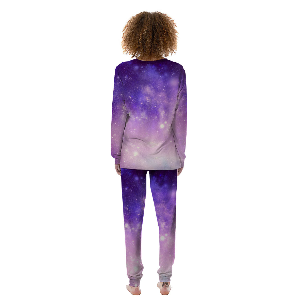 Galaxy Space Purple Stardust Cloud Print Women's Pajamas-grizzshop