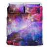 Galaxy Space Purple Stardust Print Duvet Cover Bedding Set-grizzshop