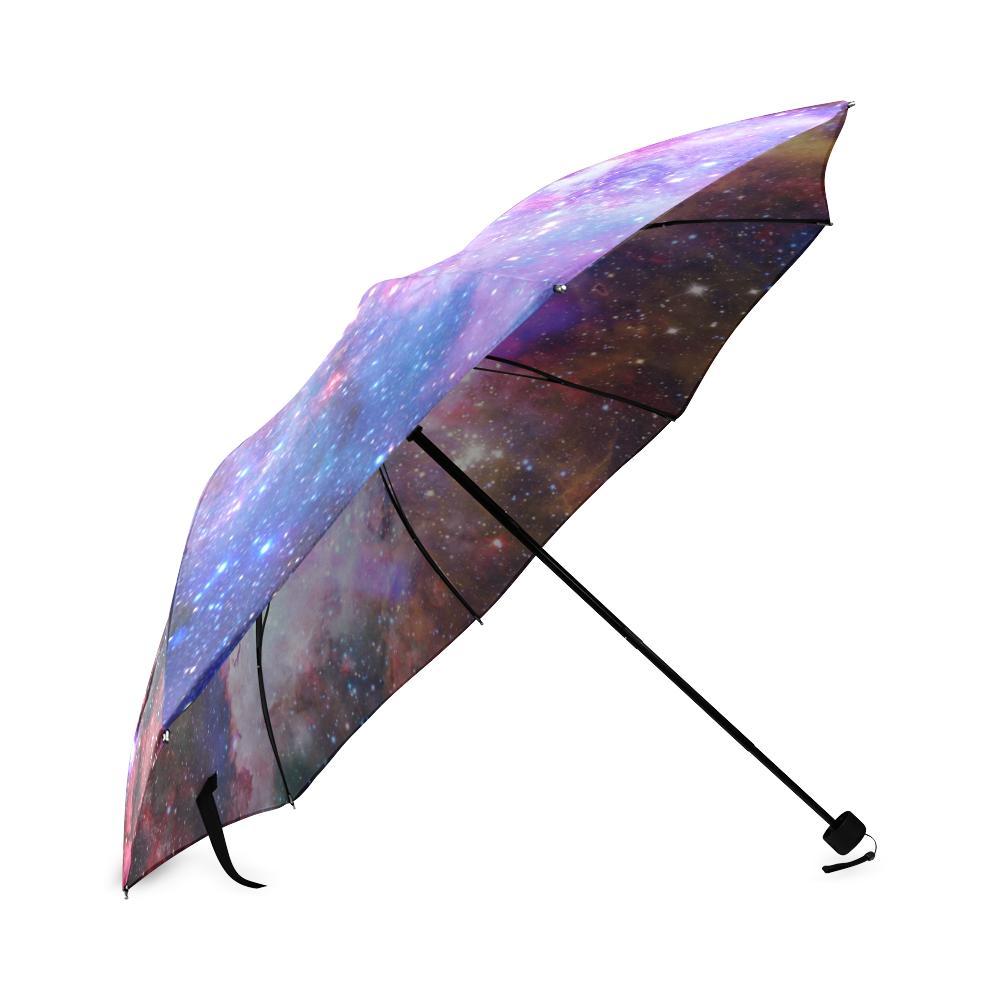 Galaxy Space Purple Stardust Print Foldable Umbrella-grizzshop