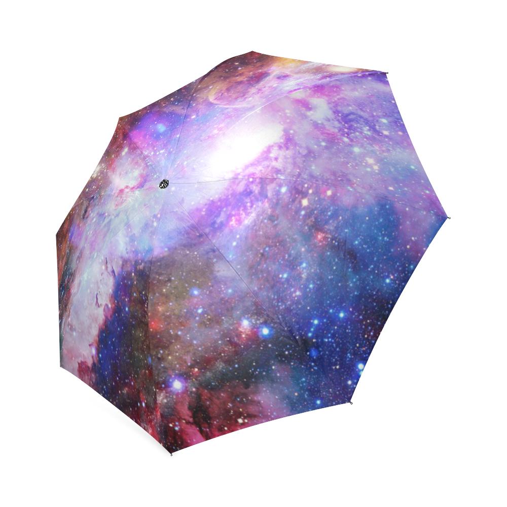 Galaxy Space Purple Stardust Print Foldable Umbrella-grizzshop