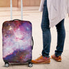Galaxy Space Purple Stardust Print Luggage Cover Protector-grizzshop