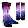 Galaxy Space Purple Stardust Print Unisex Crew Socks-grizzshop