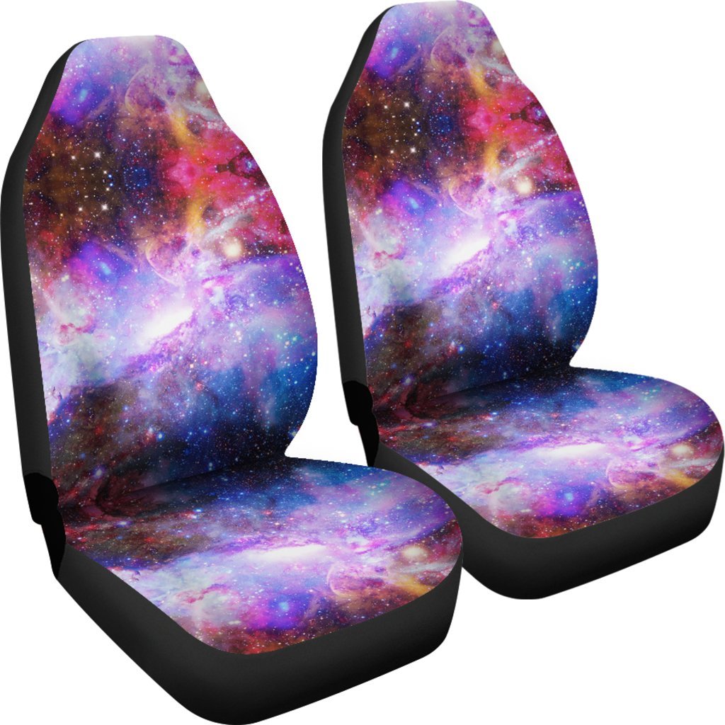 Galaxy Space Purple Stardust Print Universal Fit Car Seat Cover-grizzshop