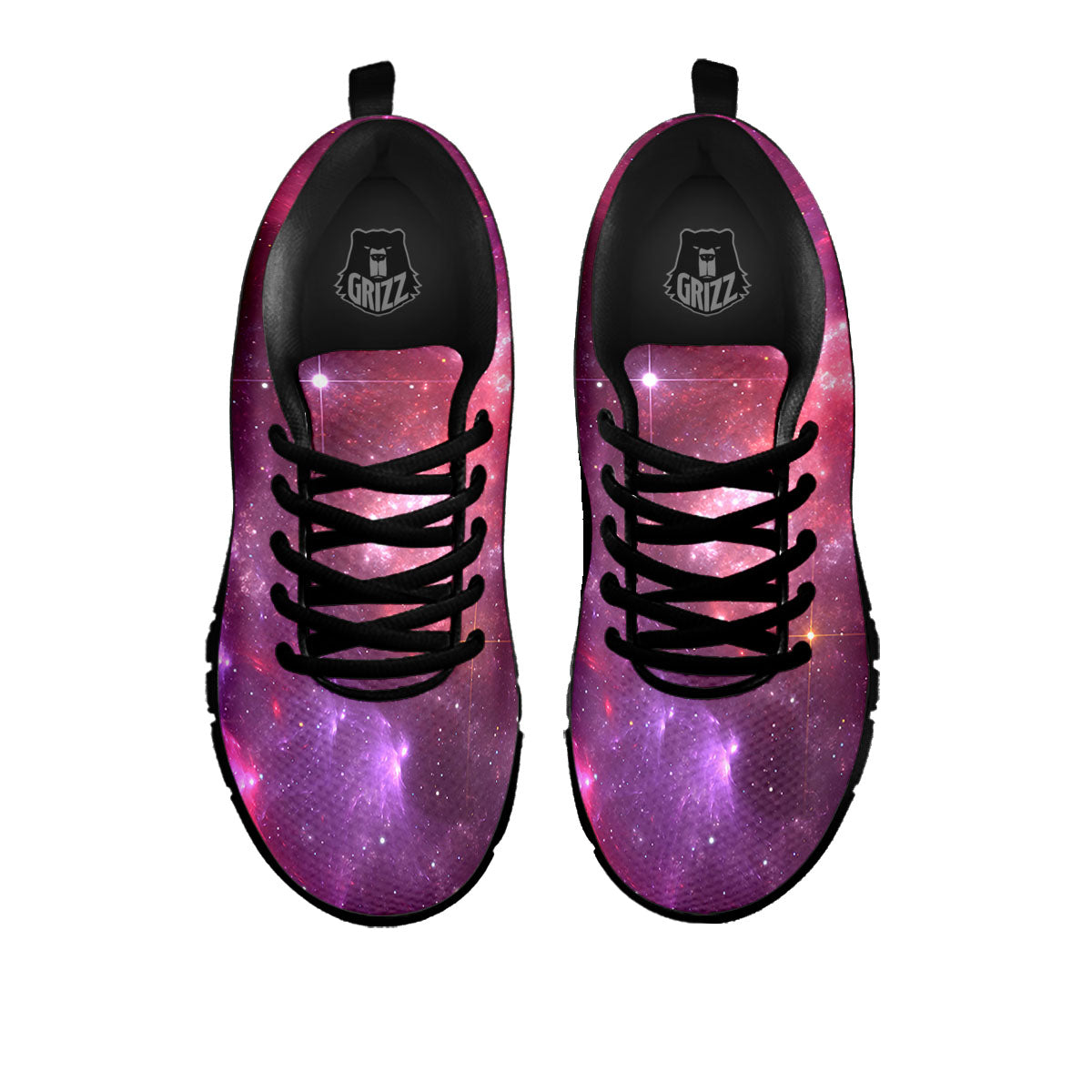 Galaxy Space Purple Starfield Print Black Sneaker-grizzshop