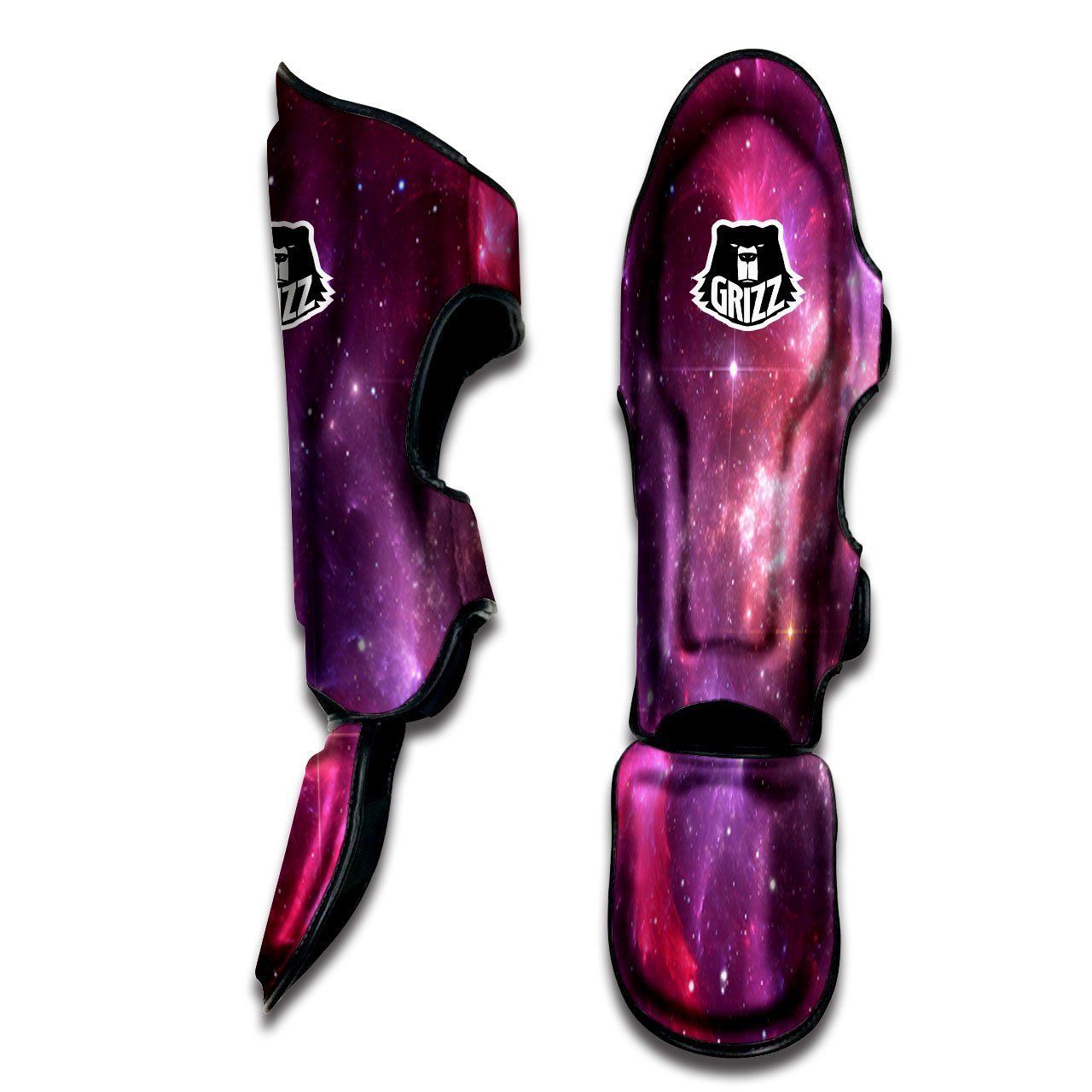 Galaxy Space Purple Starfield Print Muay Thai Shin Guards-grizzshop