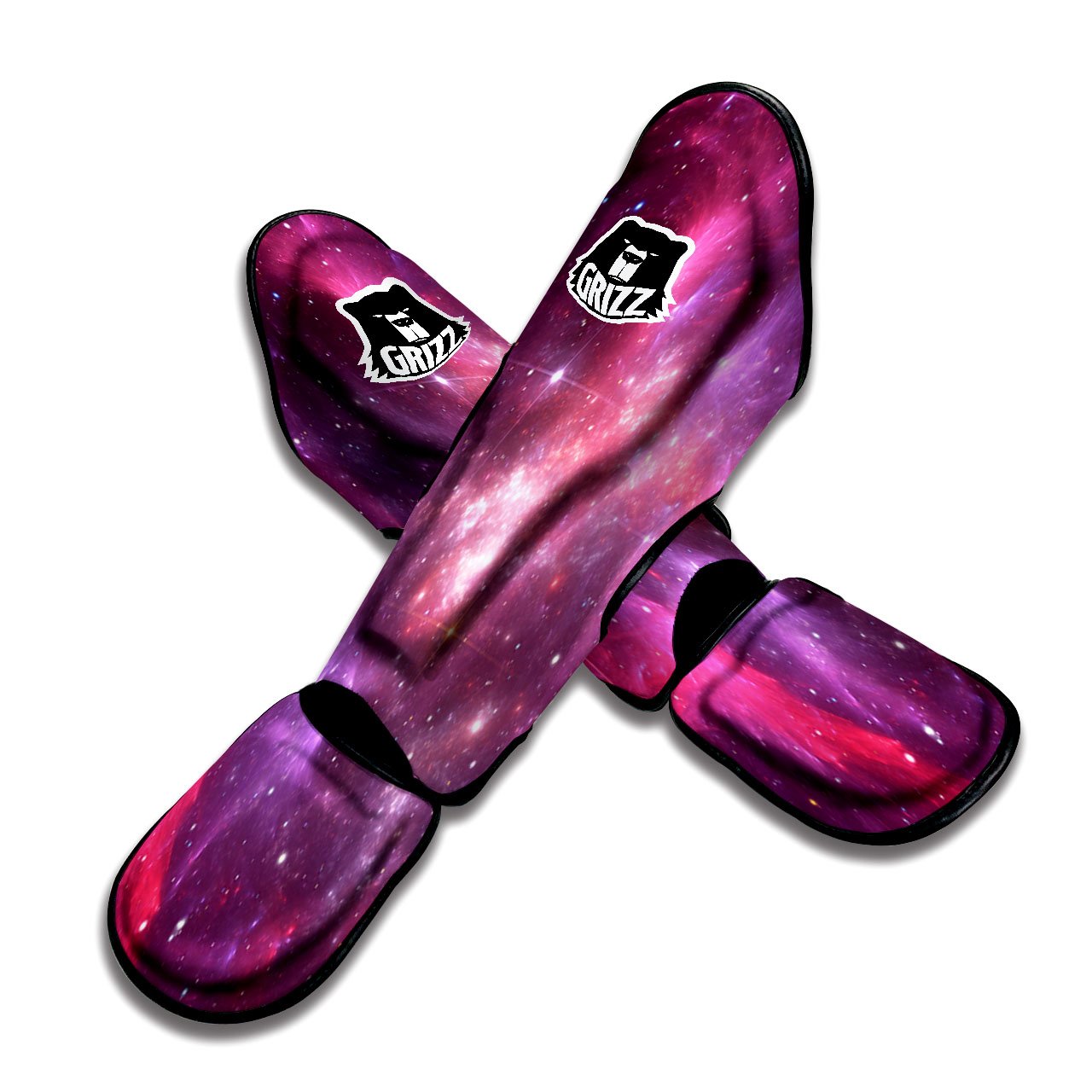 Galaxy Space Purple Starfield Print Muay Thai Shin Guards-grizzshop