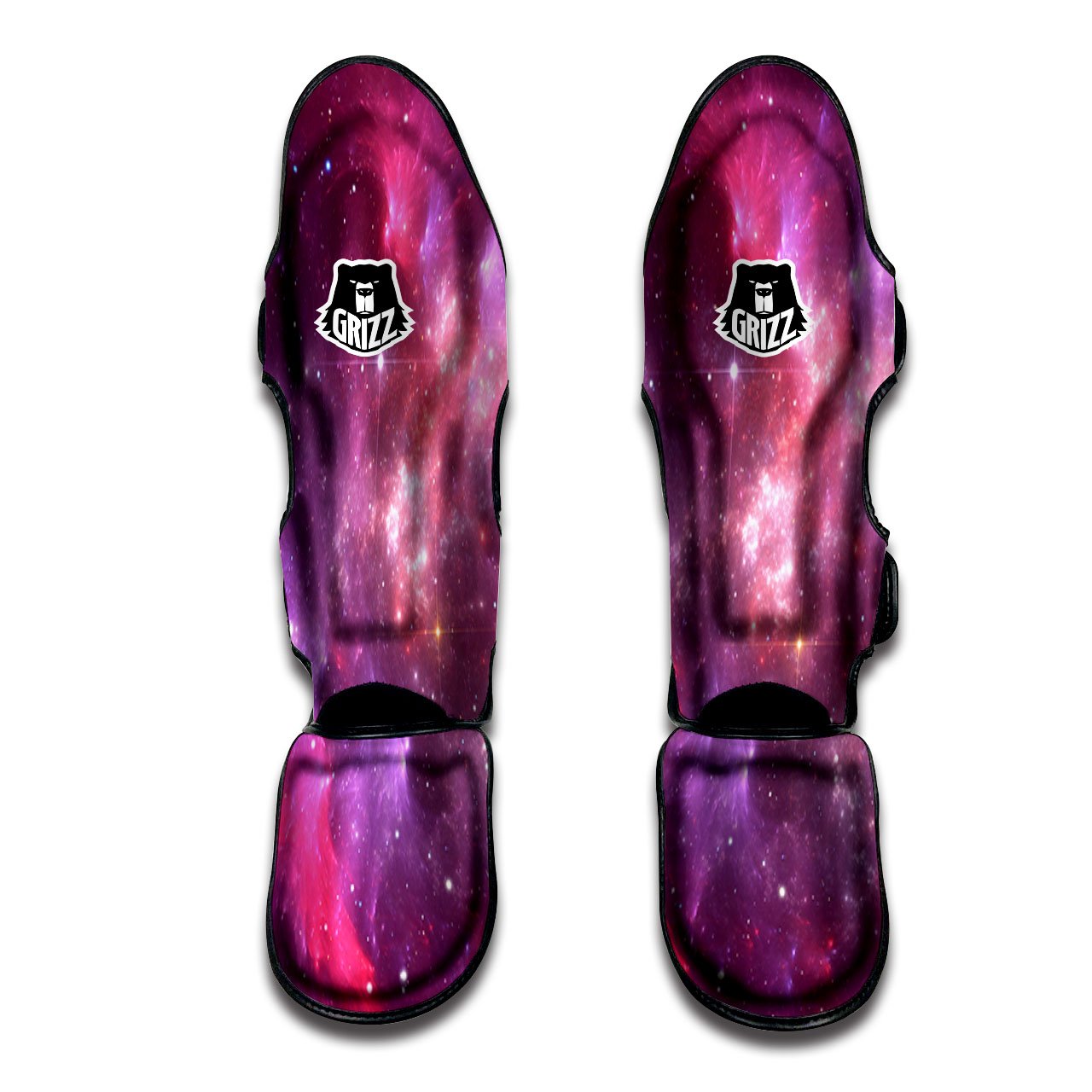 Galaxy Space Purple Starfield Print Muay Thai Shin Guards-grizzshop