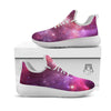 Galaxy Space Purple Starfield Print White Athletic Shoes-grizzshop