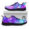 Galaxy Space Purple Turquoise Print Black Sneaker-grizzshop