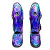 Galaxy Space Purple Turquoise Print Muay Thai Shin Guards-grizzshop