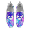 Galaxy Space Purple Turquoise Print White Athletic Shoes-grizzshop