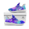 Galaxy Space Purple Turquoise Print White Athletic Shoes-grizzshop