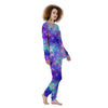 Galaxy Space Purple Turquoise Print Women's Pajamas-grizzshop