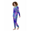 Galaxy Space Purple Turquoise Print Women's Pajamas-grizzshop