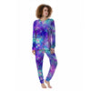 Galaxy Space Purple Turquoise Print Women's Pajamas-grizzshop