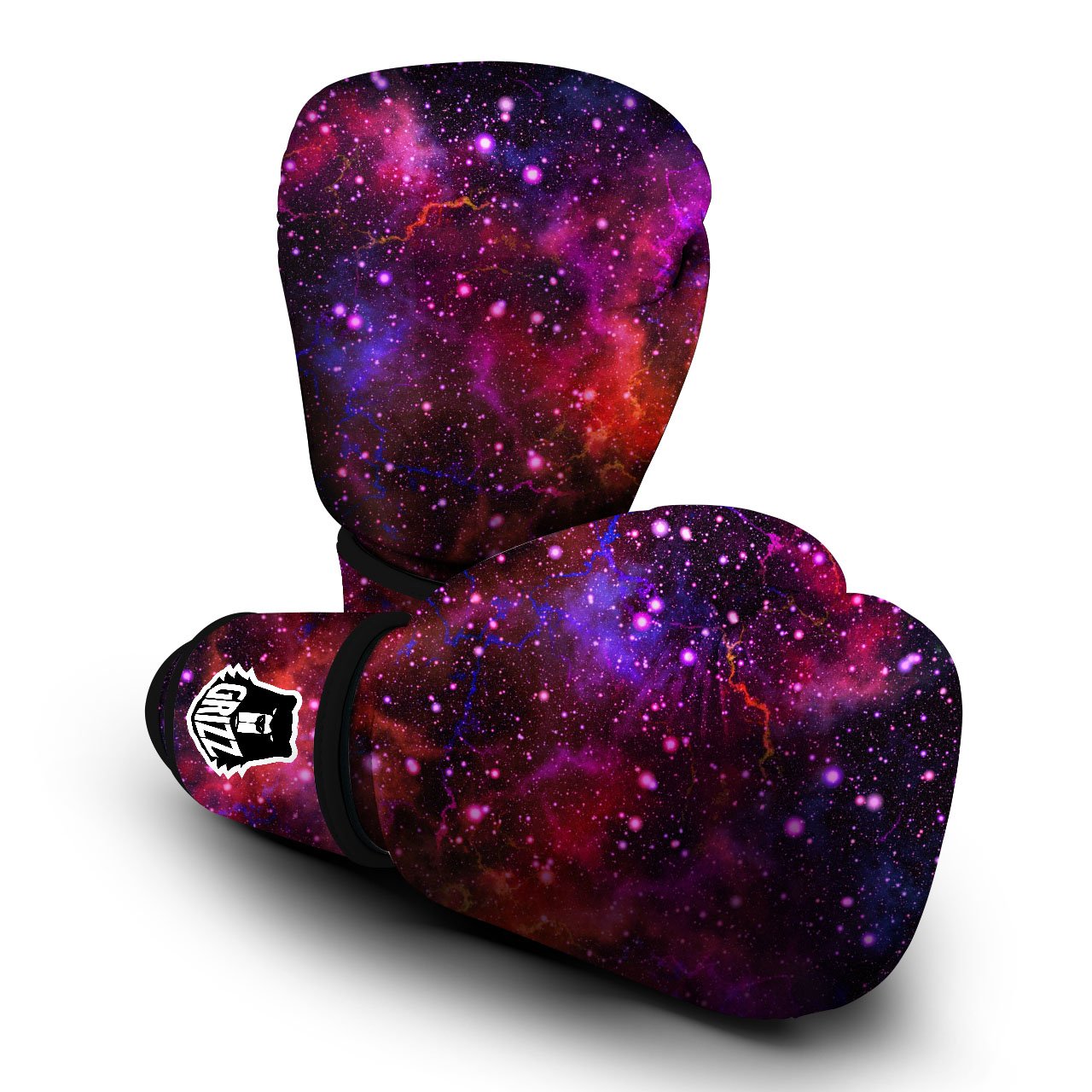 Galaxy Space Red Purple Nebula Print Boxing Gloves-grizzshop