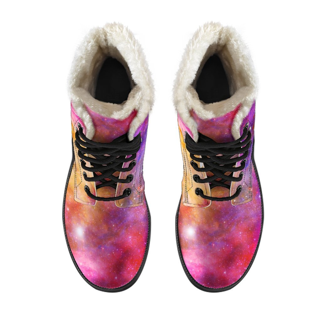 Galaxy Space Stardust Print Comfy Winter Boots-grizzshop