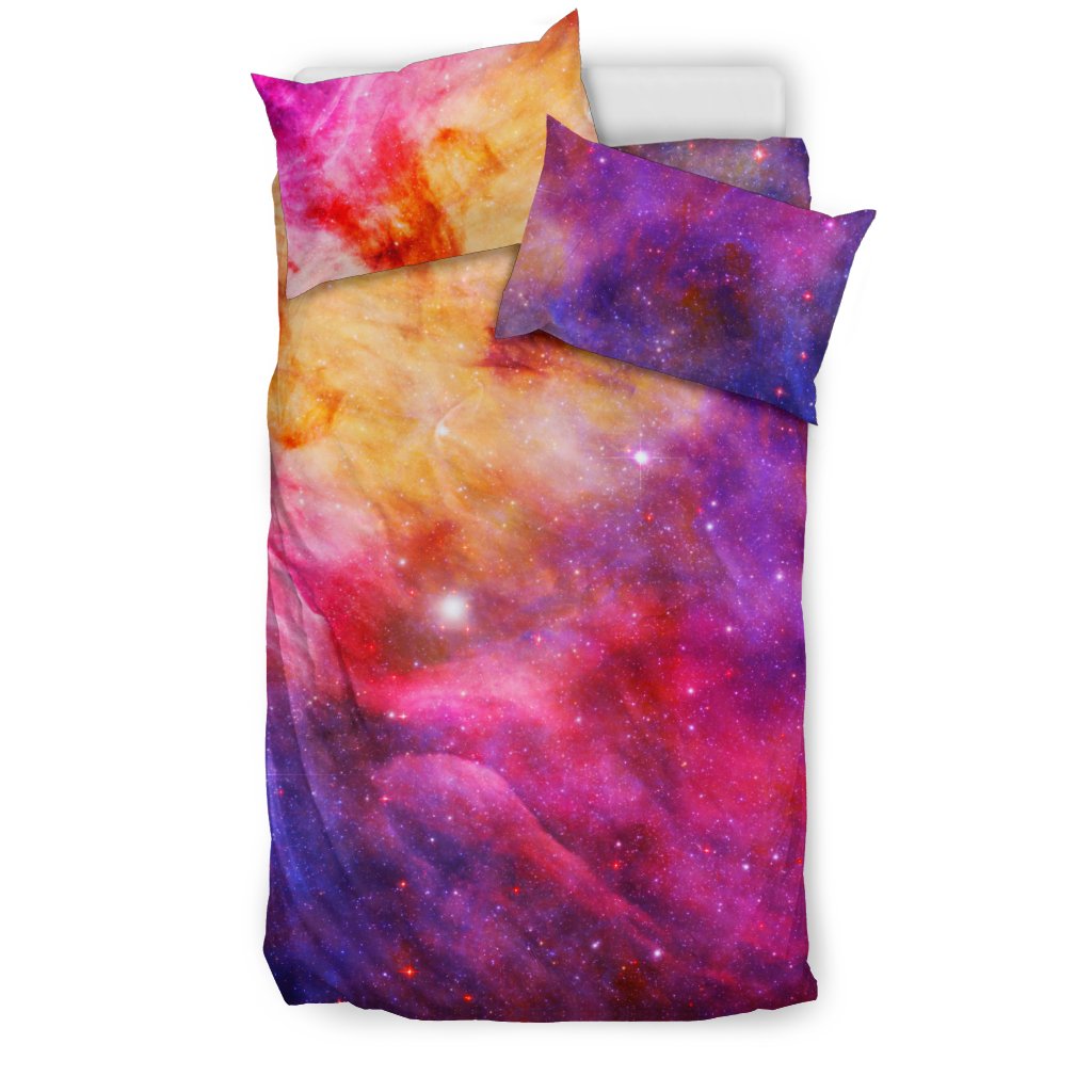 Galaxy Space Stardust Print Duvet Cover Bedding Set-grizzshop