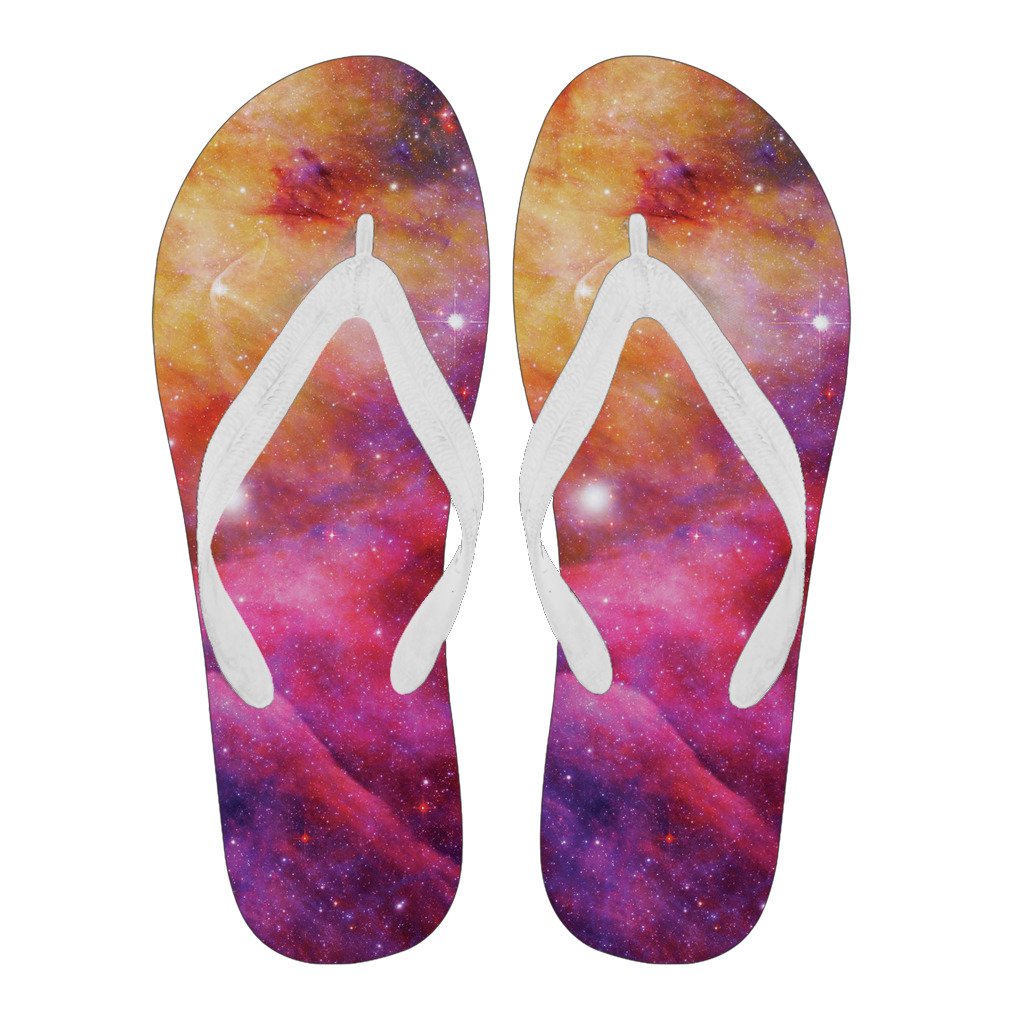 Galaxy Space Stardust Print Men & Women Flip Flops-grizzshop